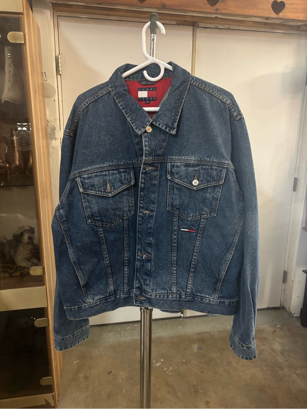 Tommy Hilfiger Dark Blue Denim Jacket with Flag Detail